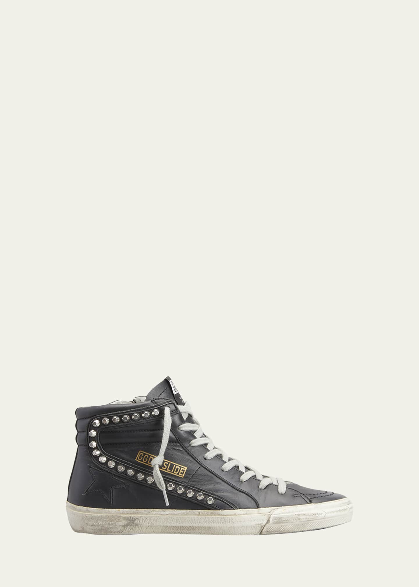 Golden Goose Slide Mid-Top Leather Stud Sneakers | Bergdorf Goodman