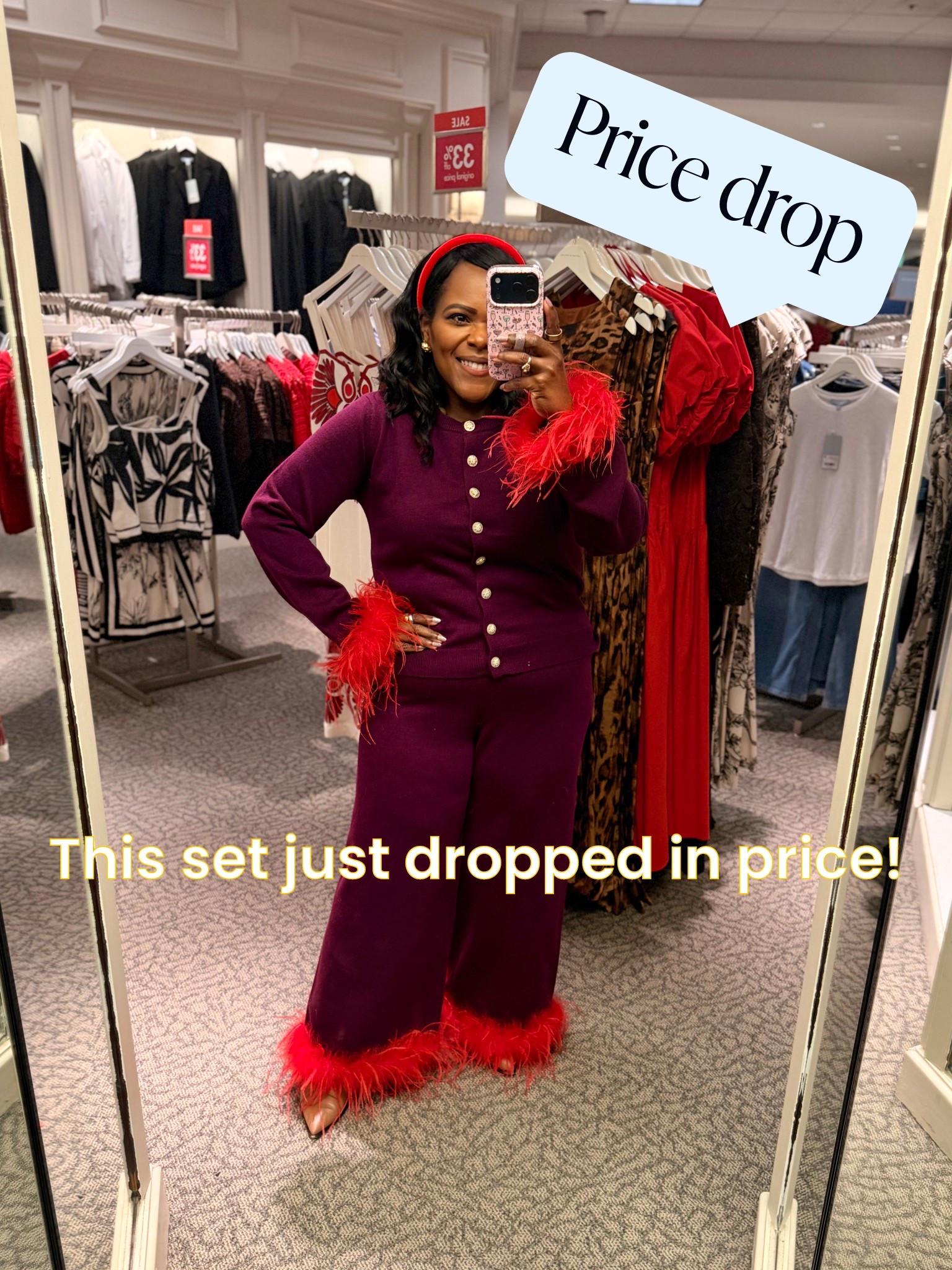 Yall loved this set from @Dillards Inc. during the Holidays and it’s been marked down! This would be so fun for Valentines Day! I ordered the pants in a size large. ❤️❤️❤️

#LTKValentine #LTKSaleAlert #LTKootd