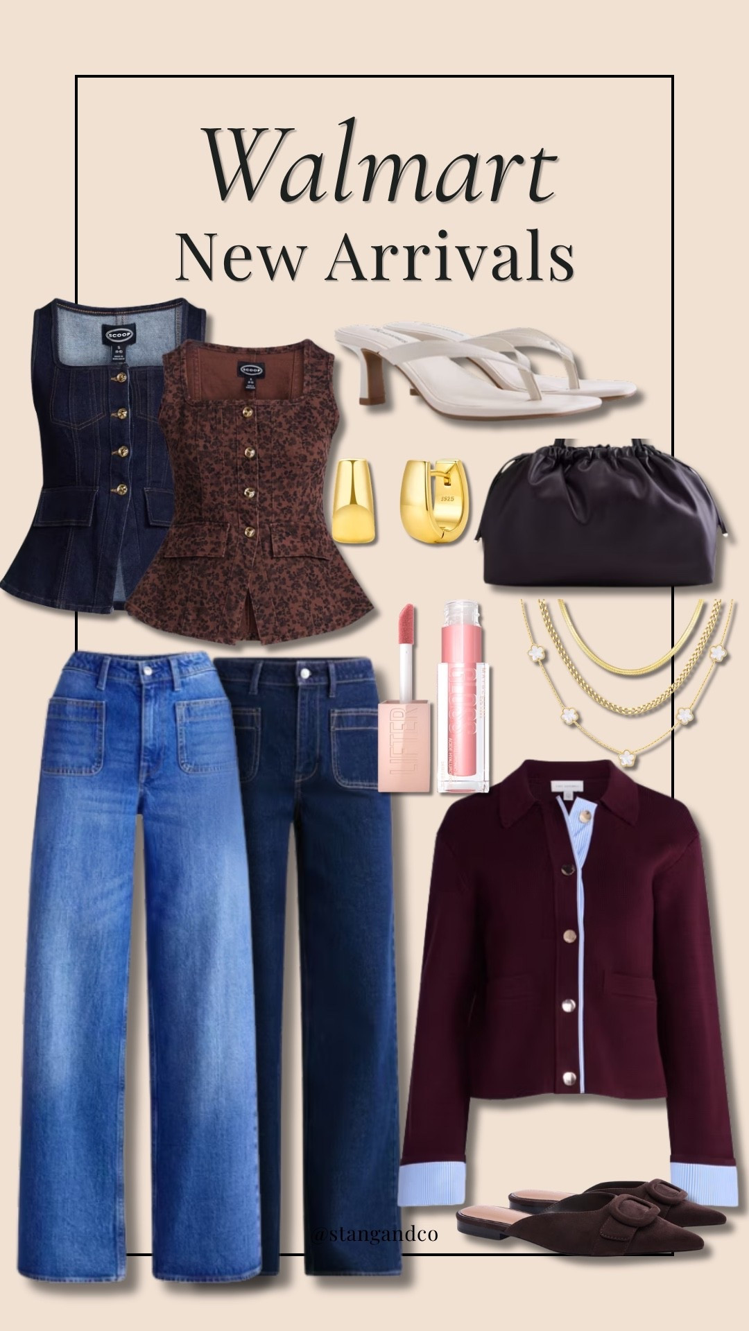 Walmart has some really good new arrivals for fall right now. I’m loving the mix of denim, chocolate brown, burgundy, and accessories that look way more expensive than their price tags.

Walmart new arrivals, Walmart fall fashion, Walmart fashion finds, Fall outfit ideas, Affordable fall fashion, Denim tops, Wide leg jeans, Fall accessories, Burgundy cardigan, Chocolate brown outfit, Tall girl fashion, StangandCo

#LTKootd #LTKTall #LTKSeasonal
