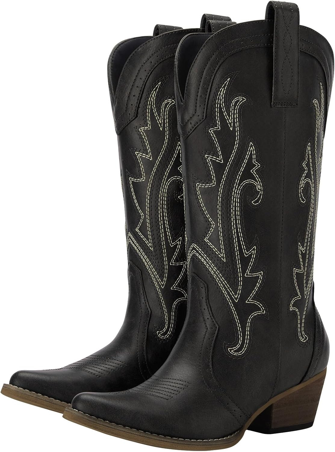 HISEA Rollda Cowboy Boots for Women Western Cowgirl Boots Mid Calf | Amazon (US)
