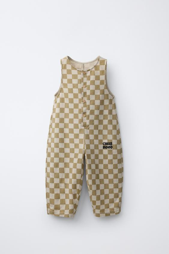 LONG CHECKERBOARD OVERALLS | Zara US