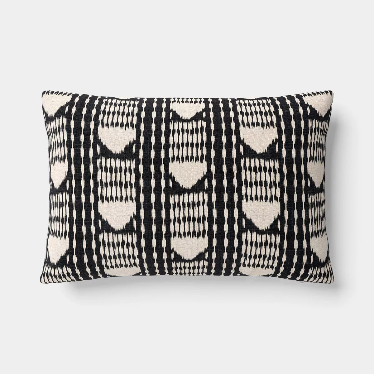 Lumbar Ikat Stripe Indoor Throw Pillow Charcoal/Neutral - Threshold™ | Target