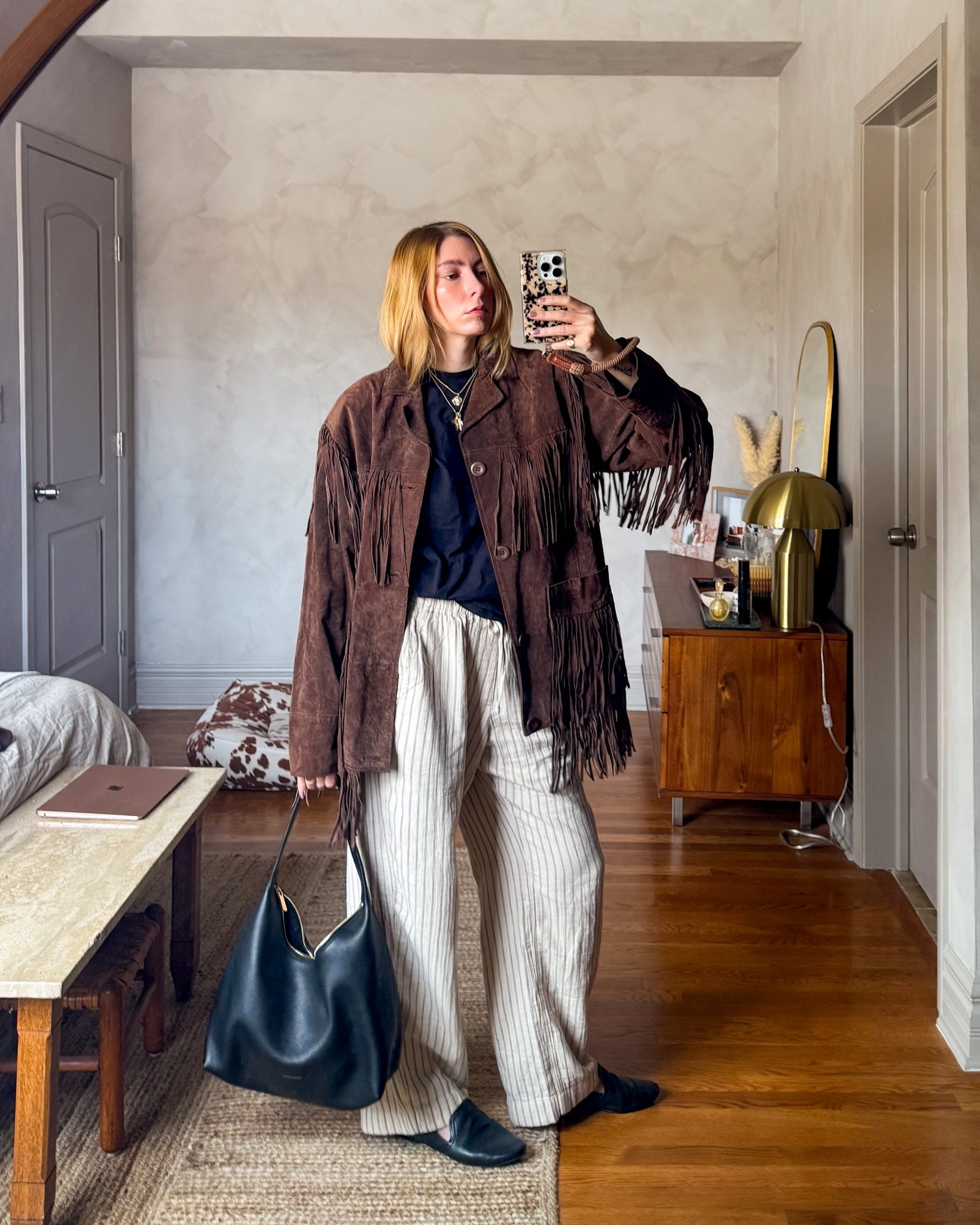 Jacket is vintage, thrifted. Loafer are so old I don’t even remember the brand  