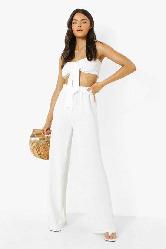 Bralette And Wide Leg Trousers | Boohoo.com (US & CA)