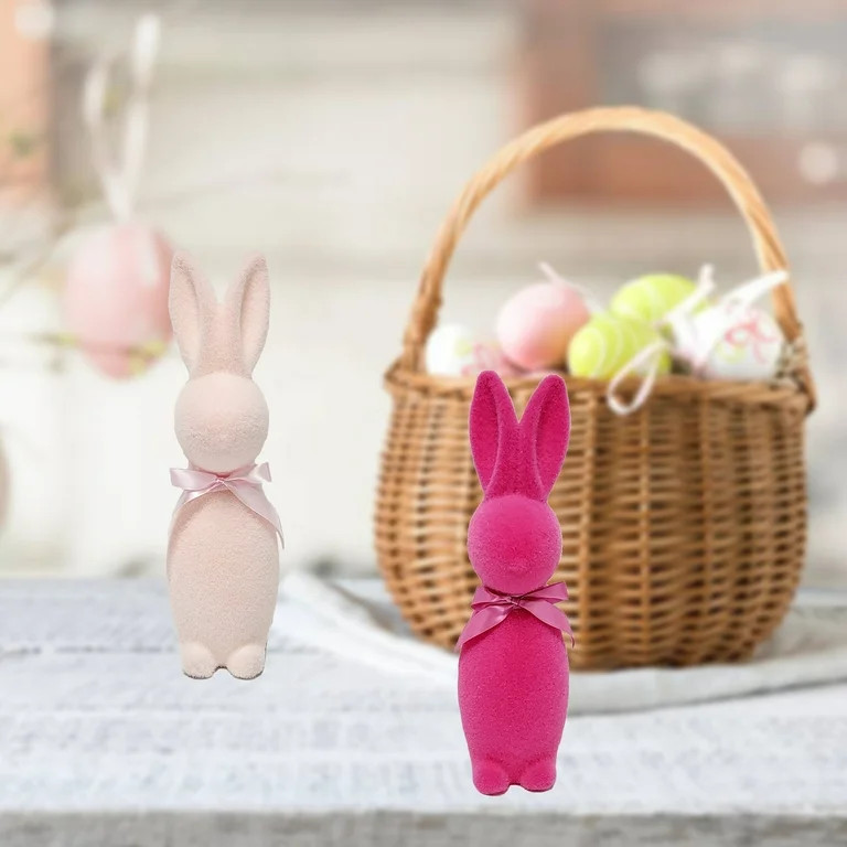 Way to Celebrate!  Easter Bunny Decor, Bright Pink, 16 Inch, Flocked Polyfoam | Walmart (US)