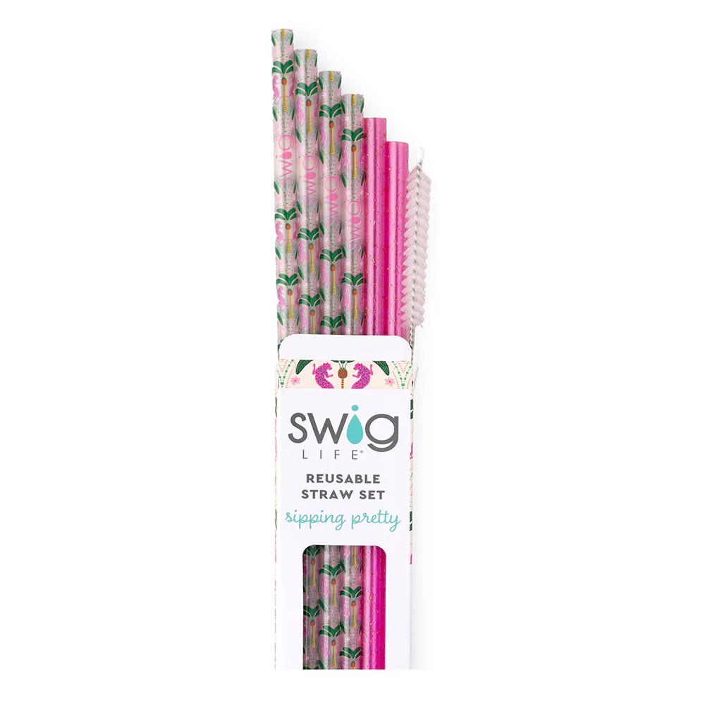 Palm Royale Reusable Straw Set | Swig Life
