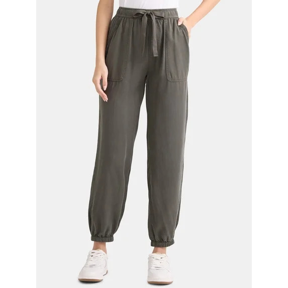 Time and Tru Women's High Rise Parachute Jogger Pants, 28" Inseam, Sizes XS-XXXL | Walmart (US)