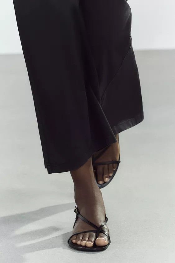 FLAT SANDALS WITH METAL DETAIL | Zara UK