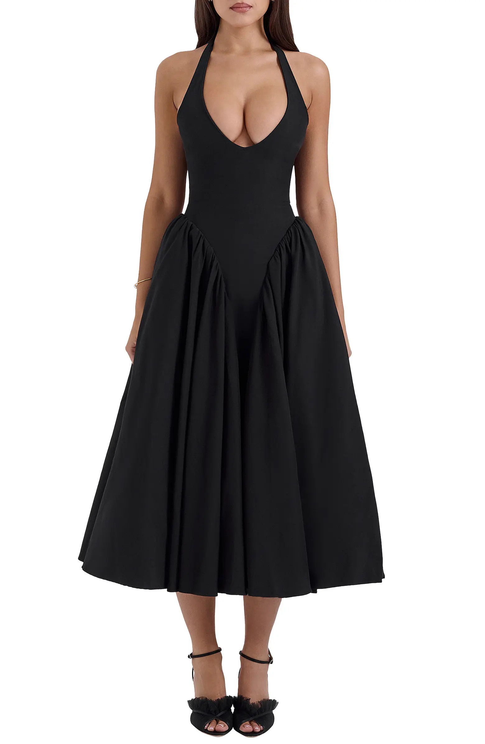 Marilyn Gingham Halter Midi Sundress | Nordstrom