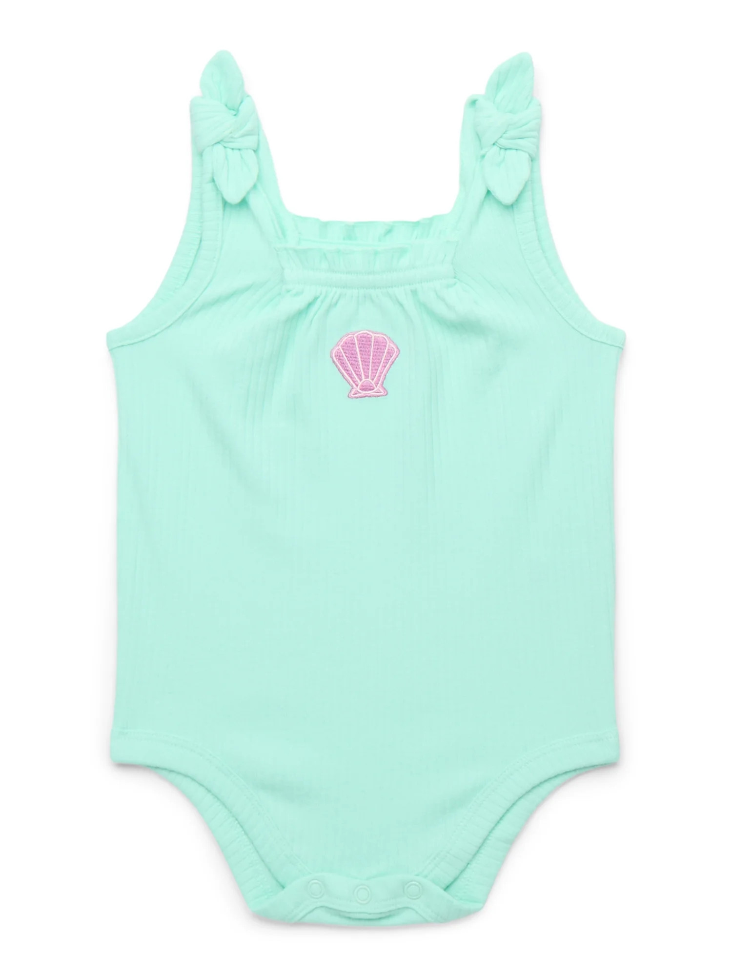 Garanimals Baby Girl Ribbed Bow Strap Bodysuit, Sizes 0-24 Months | Walmart (US)