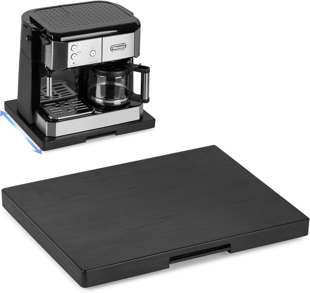 Appliance Slider, Wooden Sliding Tray for Coffee Maker, Coffee Pot Slider for Counter, Kitchen Ca... | Amazon (US)