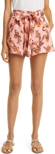 A.L.C. Barrett Paisley Bow Linen Shorts | Nordstrom | Nordstrom