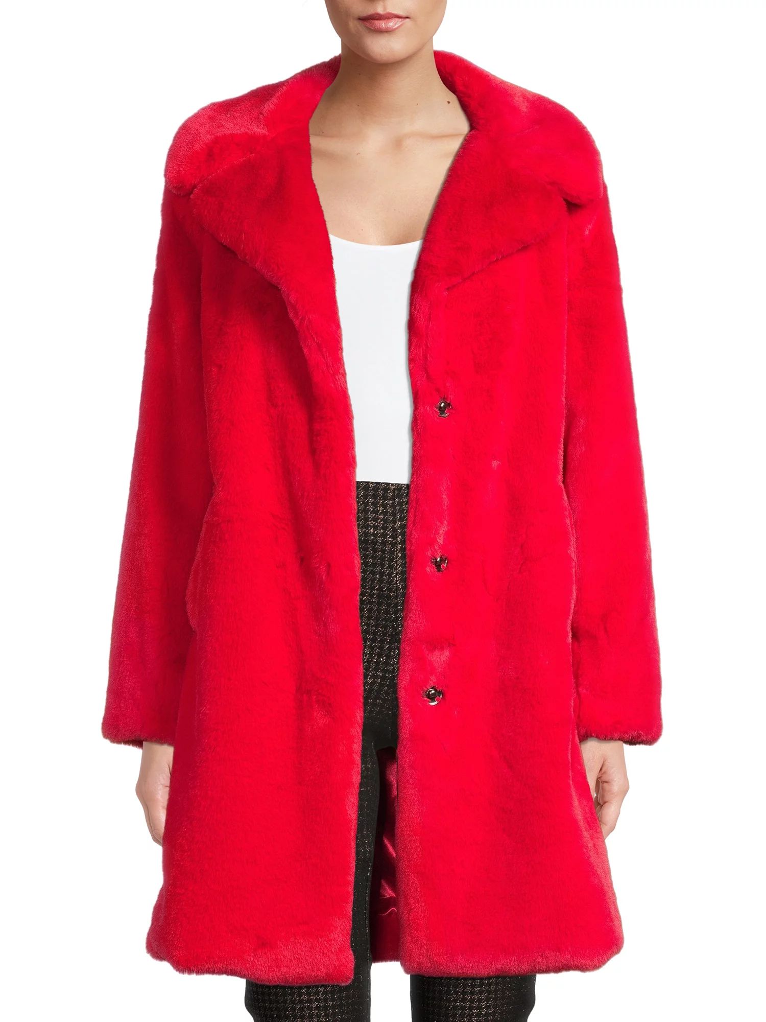 Time And Tru Women's Minky Faux Fur Jacket | Walmart (US)