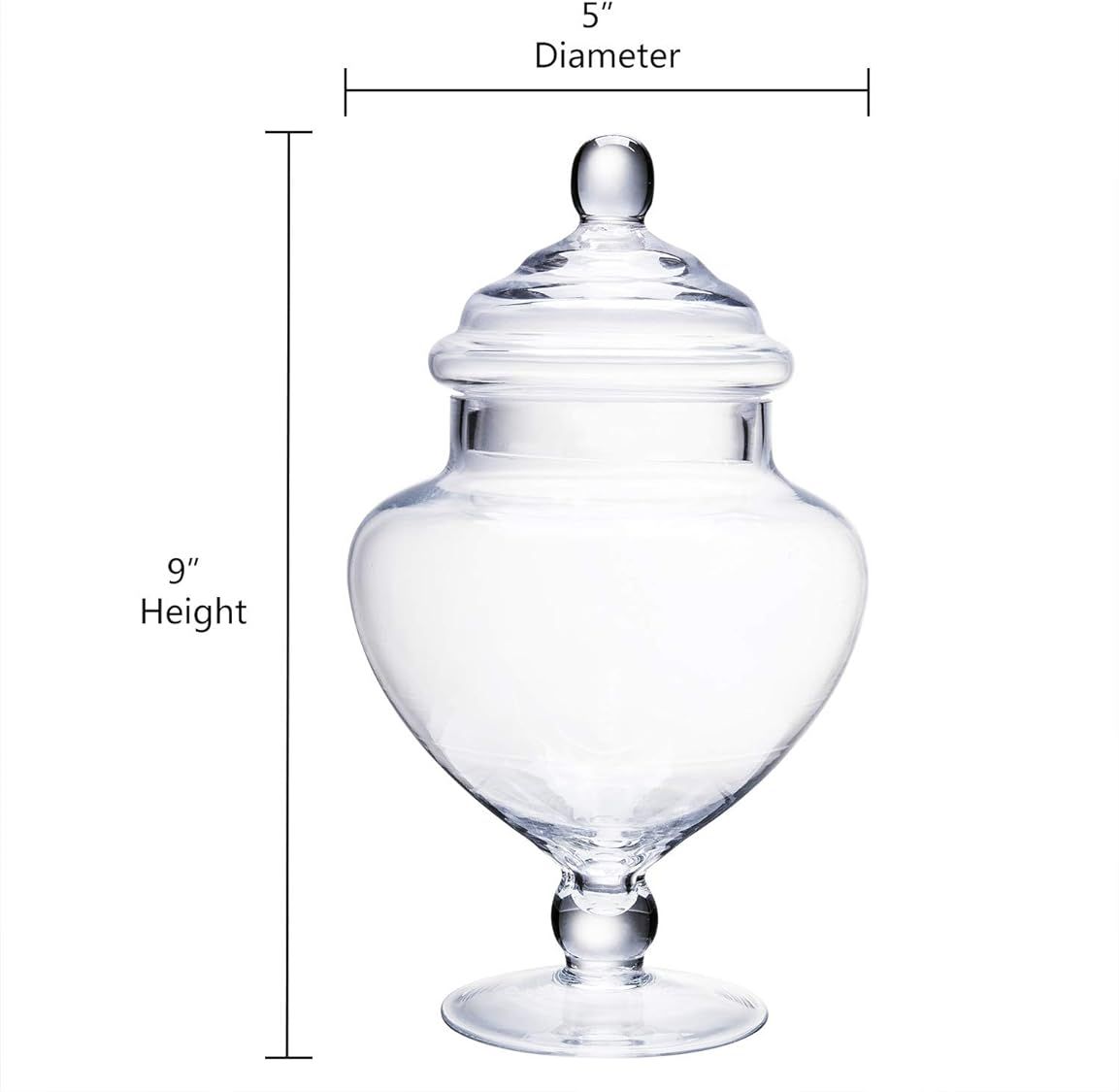 Diamond Star Clear Glass Apothecary Jars, Candy Buffet Display, Elegant Storage Jar, Decorative Wedd | Amazon (US)