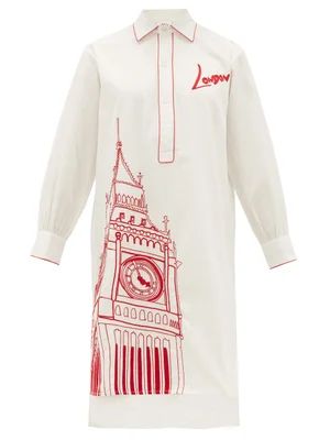 London Piping embroidered cotton pyjama shirt | Matches (UK)