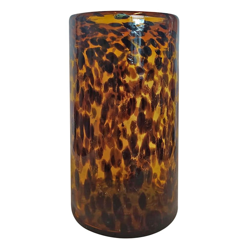 Glass Tortoise Shell Cylinder Candle Holder, 12" | At Home