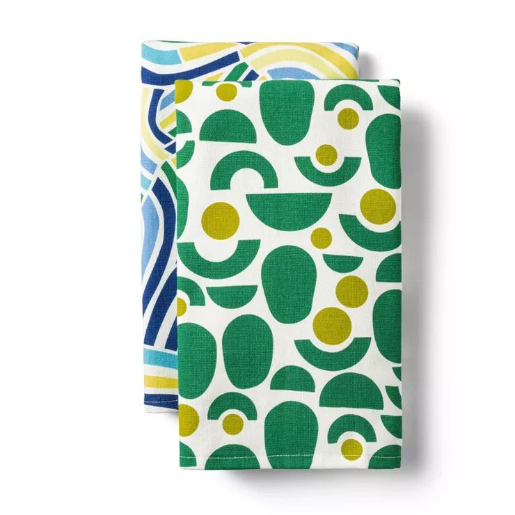 Set of 2 Avocado and Waves Kitchen Towels - Tabitha Brown for Target | Target