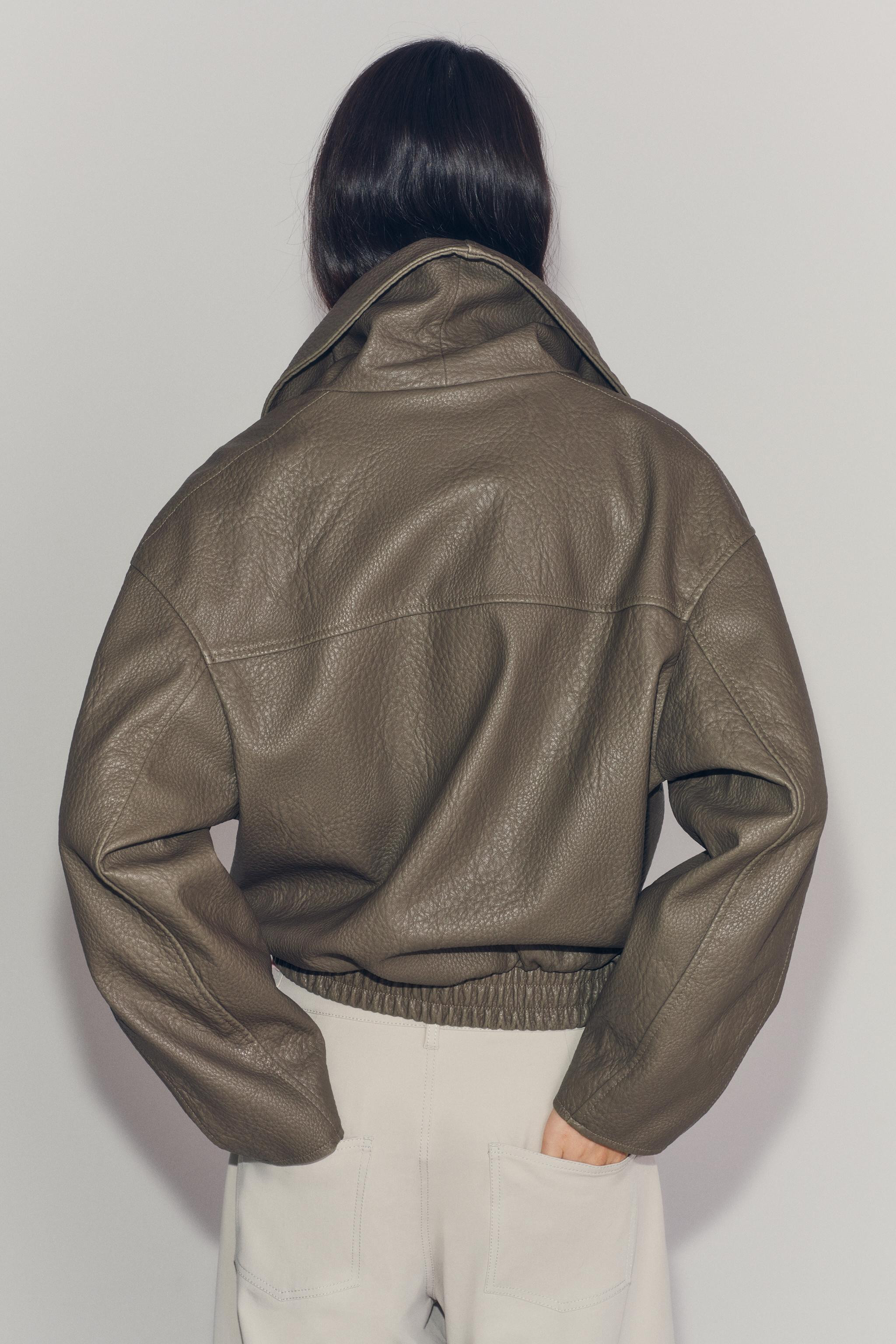 ZW COLLECTION FAUX LEATHER DOUBLE-BREASTED JACKET | Zara US