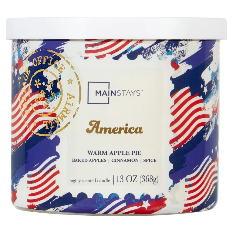 Mainstays 3-Wick Wrapped America Scented Candle, 13 oz | Walmart (US)