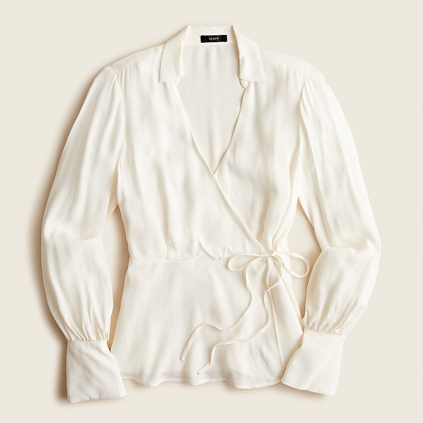 Drapey crepe wrap top | J.Crew US