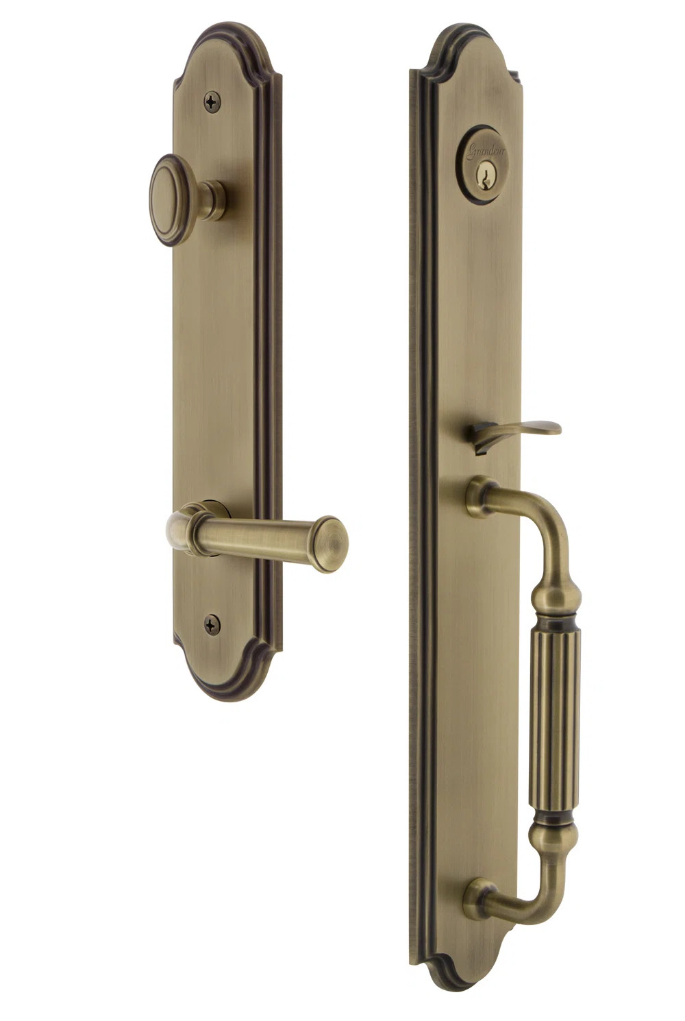Arc One-Piece Complete Inactive Dummy Handleset with F Grip and Georgetown Lever | Wayfair North America
