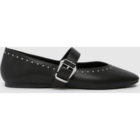 schuh Lucy Studded Ballerina Flats in Black | Schuh