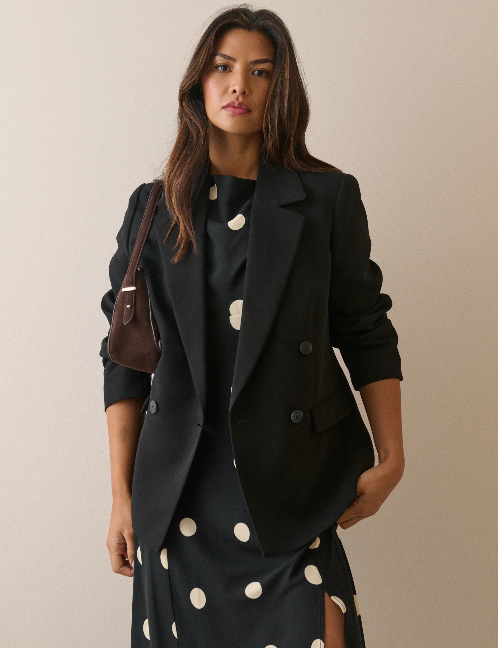 Black Double Breasted Alicia Blazer | Nobody's Child
