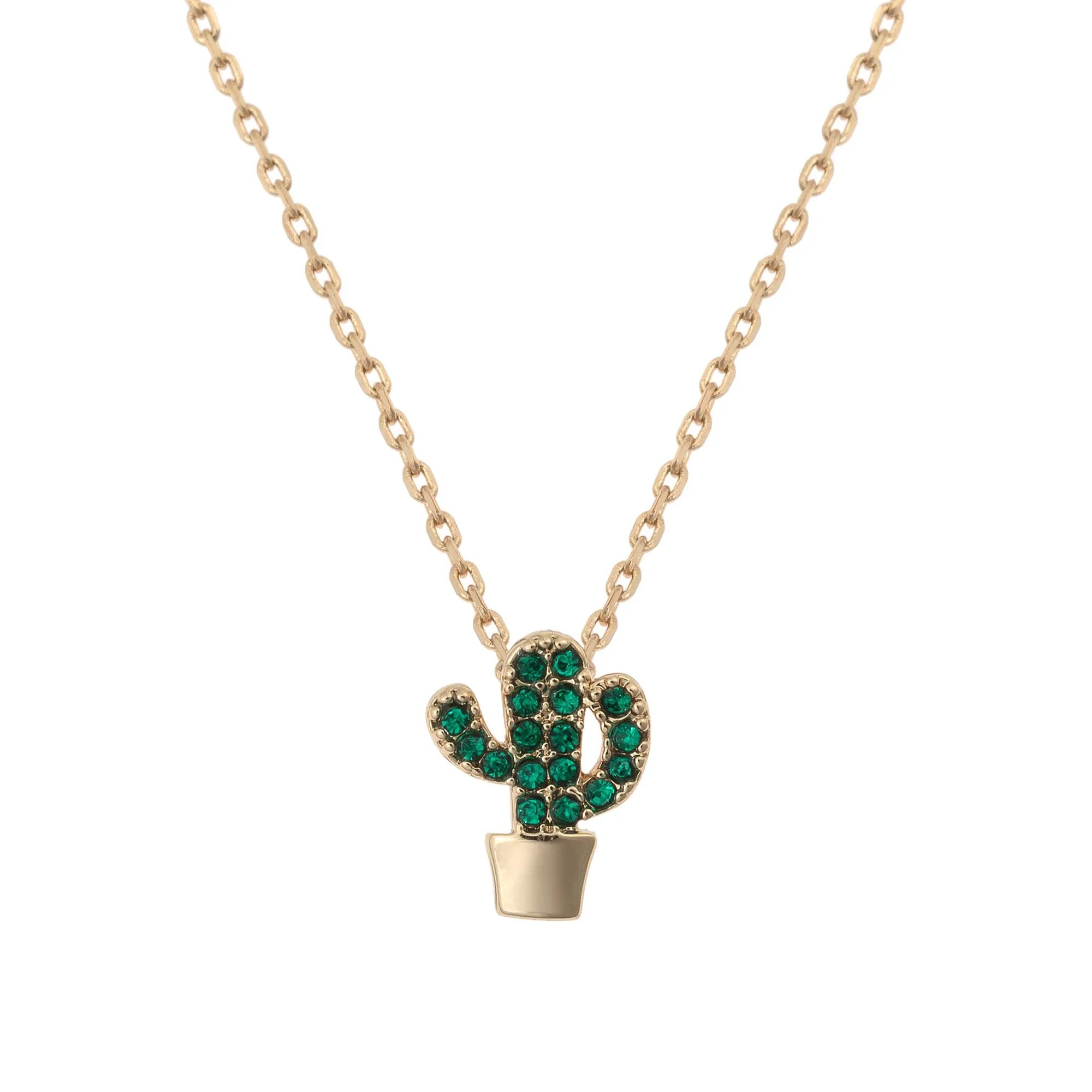 Cactus Green Mini Pendant Necklace | Oliver Bonas (Global)