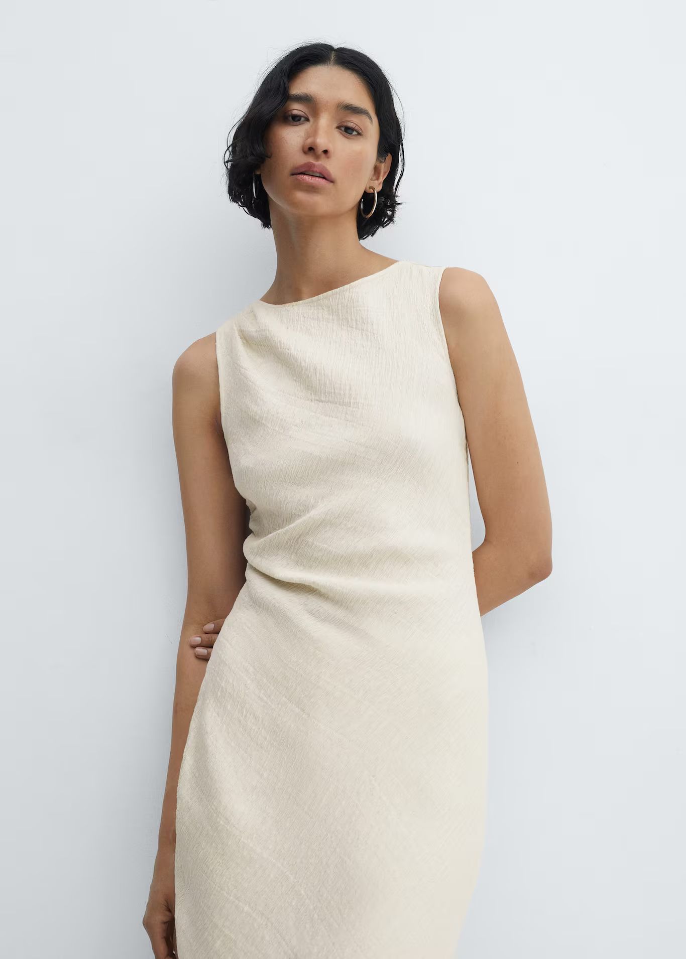 Draped dress with slit -  Women | Mango USA | MANGO (US)