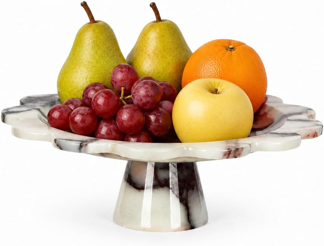 Natural Marble Fruit Bowl for Kitchen Counter, Decorative Bowl Home Decor | Amazon (US)