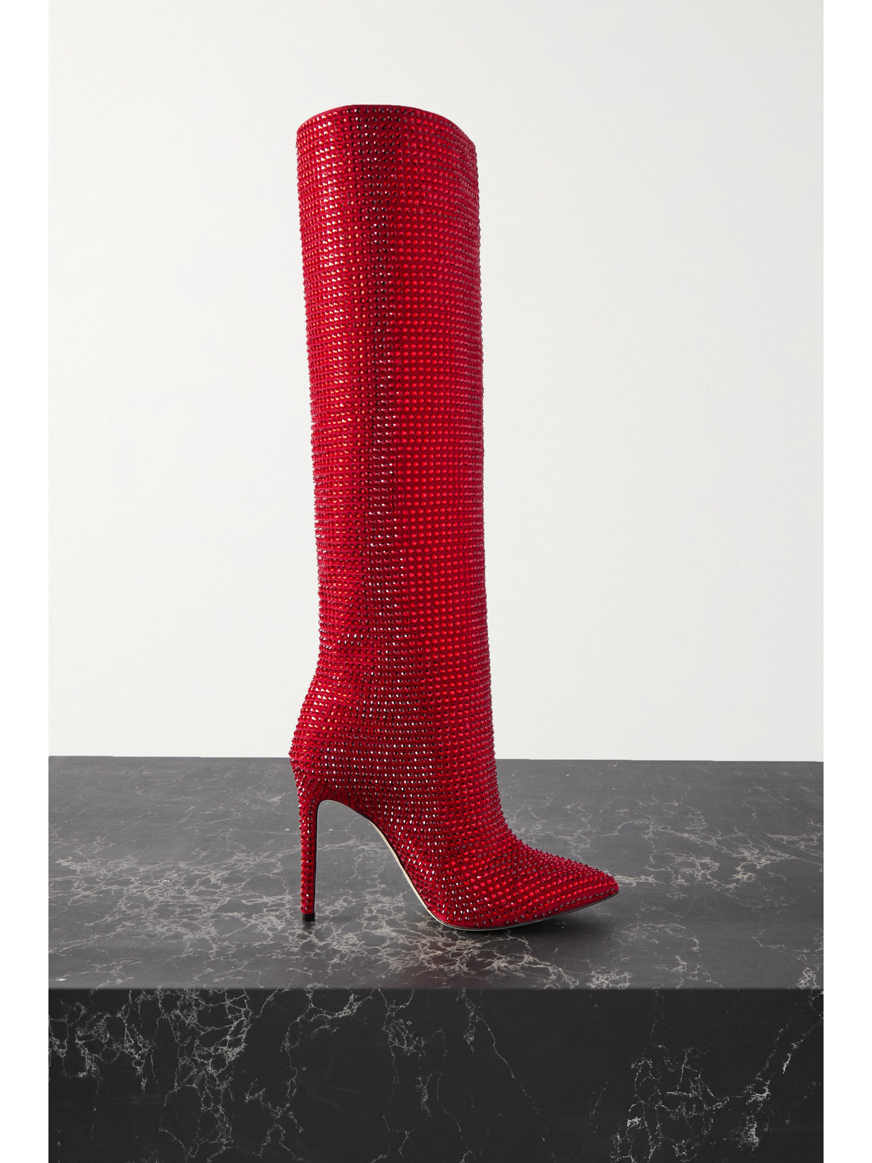Paris Texas - Holly Crystal-embellished Suede Knee Boots - Red | NET-A-PORTER (US)