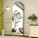 BEAUTYPEAK 64"x21" Full Length Mirror Arched Standing Floor Mirror Full Body Mirror, Black | Walmart (US)