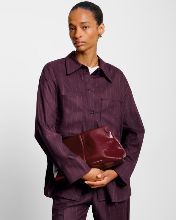 Laila Patent Crackle Clutch in Cherry | Katie Loxton Ltd. (UK)