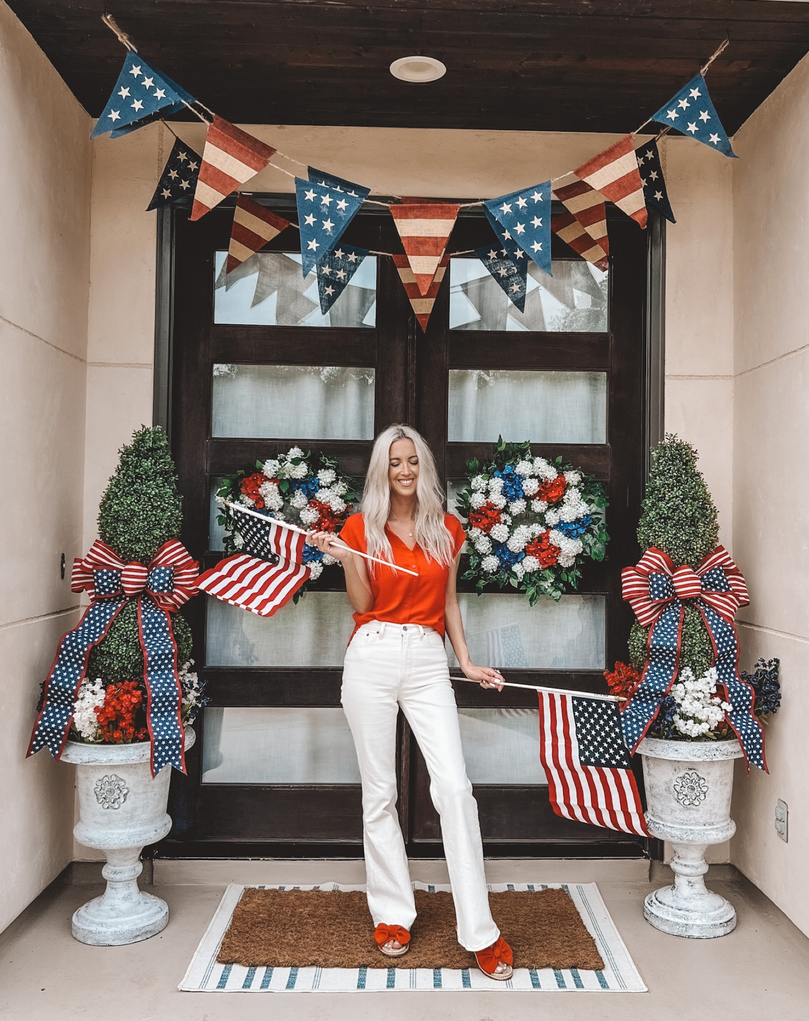 July fourth porch decor - July fourth outdoor decor #4thofjuly #summerporchdecor 

#LTKhome #LTKSeasonal #LTKFind