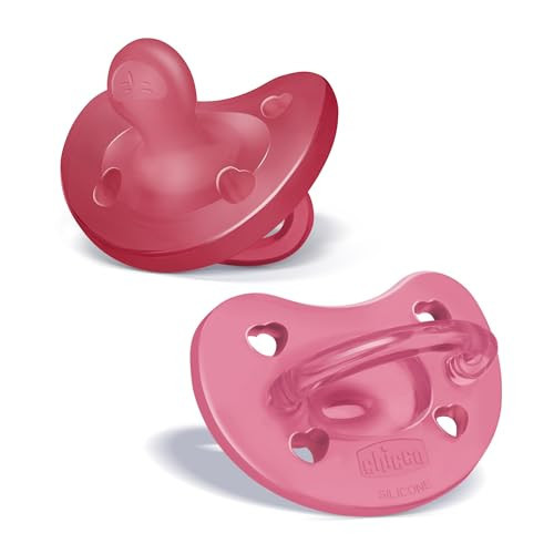 Chicco PhysioForma Orthodontic Pacifier for Babies 16-24 Months, 100% Soft Silicone, BPA Free & Breathing Support, 2-Pack with Sterilizing Case, Dark Pink | Amazon (US)