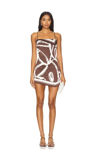 Leilani Satin Mini Dress in Coconut Monogram | Revolve Clothing (Global)