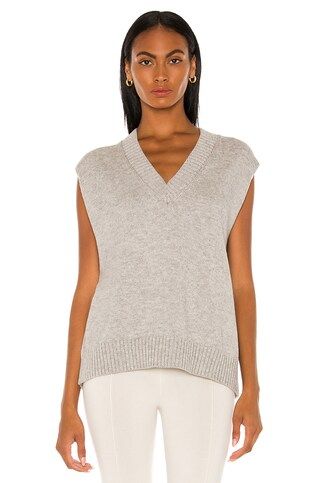 L'Academie Oversized Sweater Vest in Heather Grey from Revolve.com | Revolve Clothing (Global)