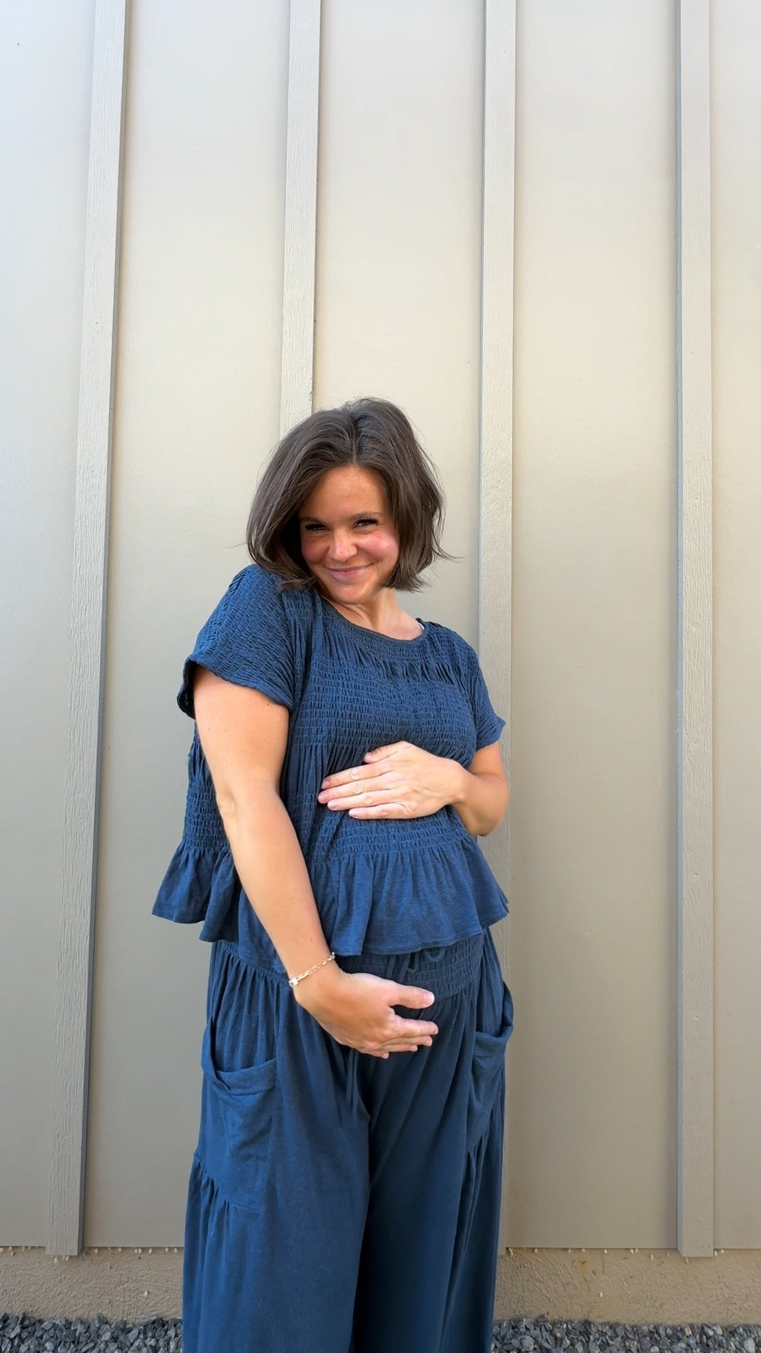 The Riley set from FP is everything. The Amazon dupe does NOT compare. I wear a medium! It runs big so I say size down one. Sooo cute and on salee