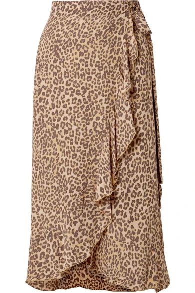 Celeste ruffled leopard-print crepe wrap skirt | NET-A-PORTER (UK & EU)