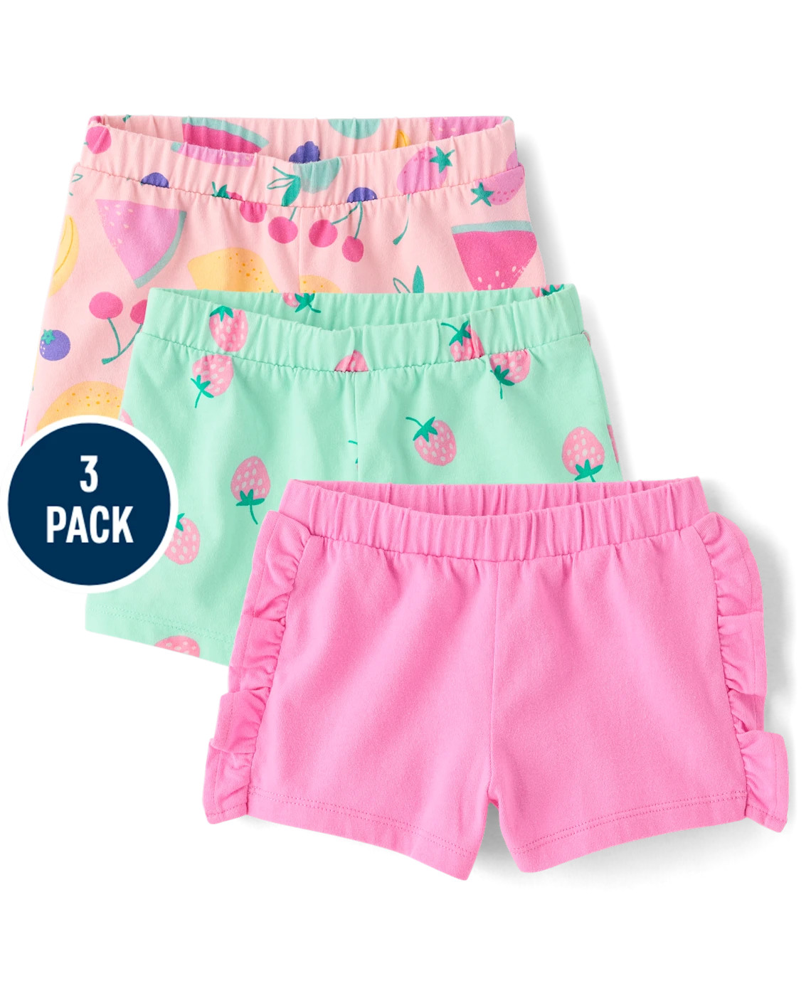 Toddler Girls Fruit Pull On Shorts 3-Pack - pink | The Children's Place