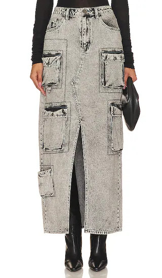 90s Cargo Skirt in Slate Acid | Revolve Clothing (Global)