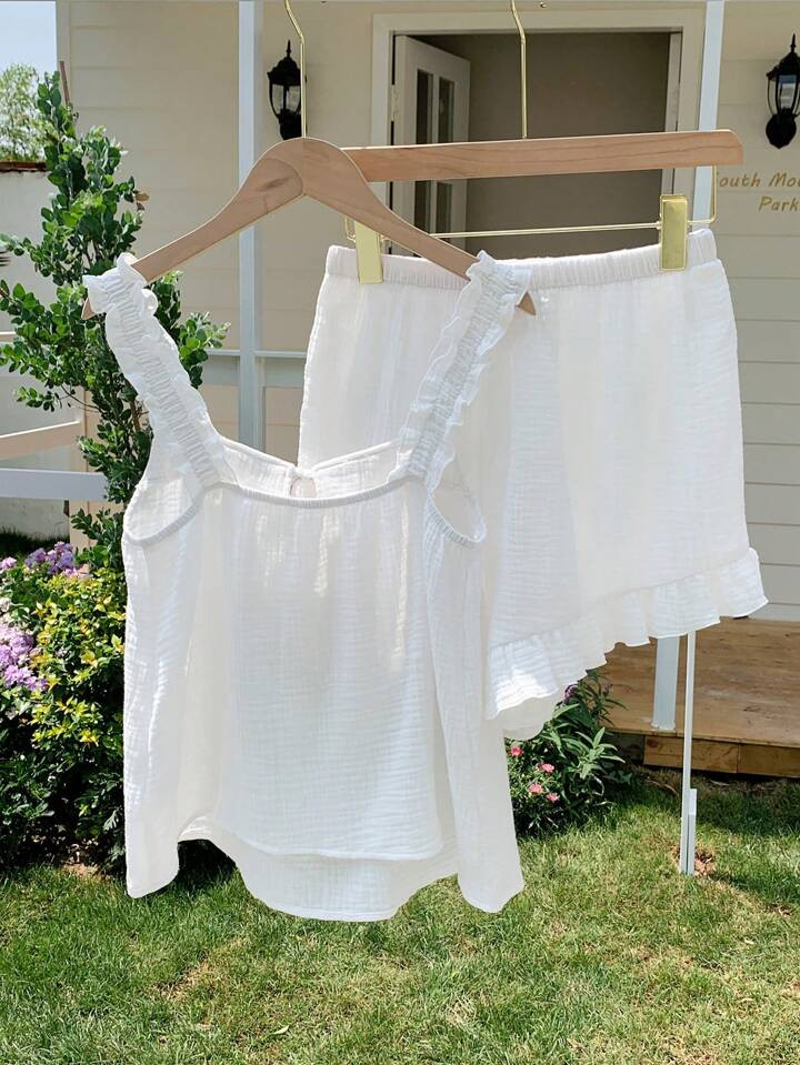 Comfortcana Completo estivo da spiaggia in cotone, due pezzi, da donna | SHEIN