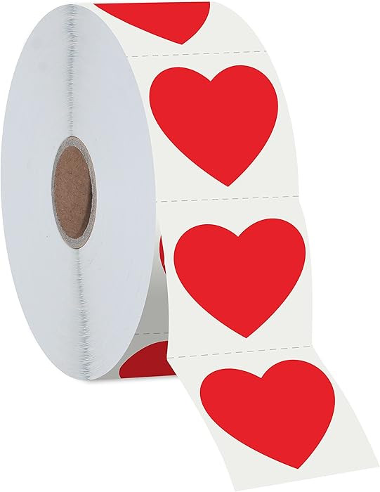 1200 PCS Red Heart Shaped Sticker Labels with Perforation Line in Roll, Use for Valentine's Day, ... | Amazon (CA)
