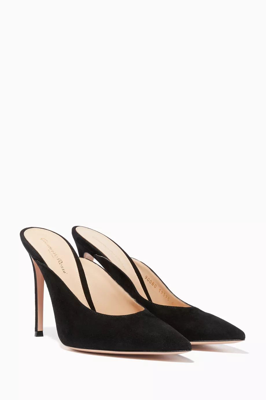 Shop Luxury Gianvito Rossi Black Suede Paige Suede Mules | Ounass