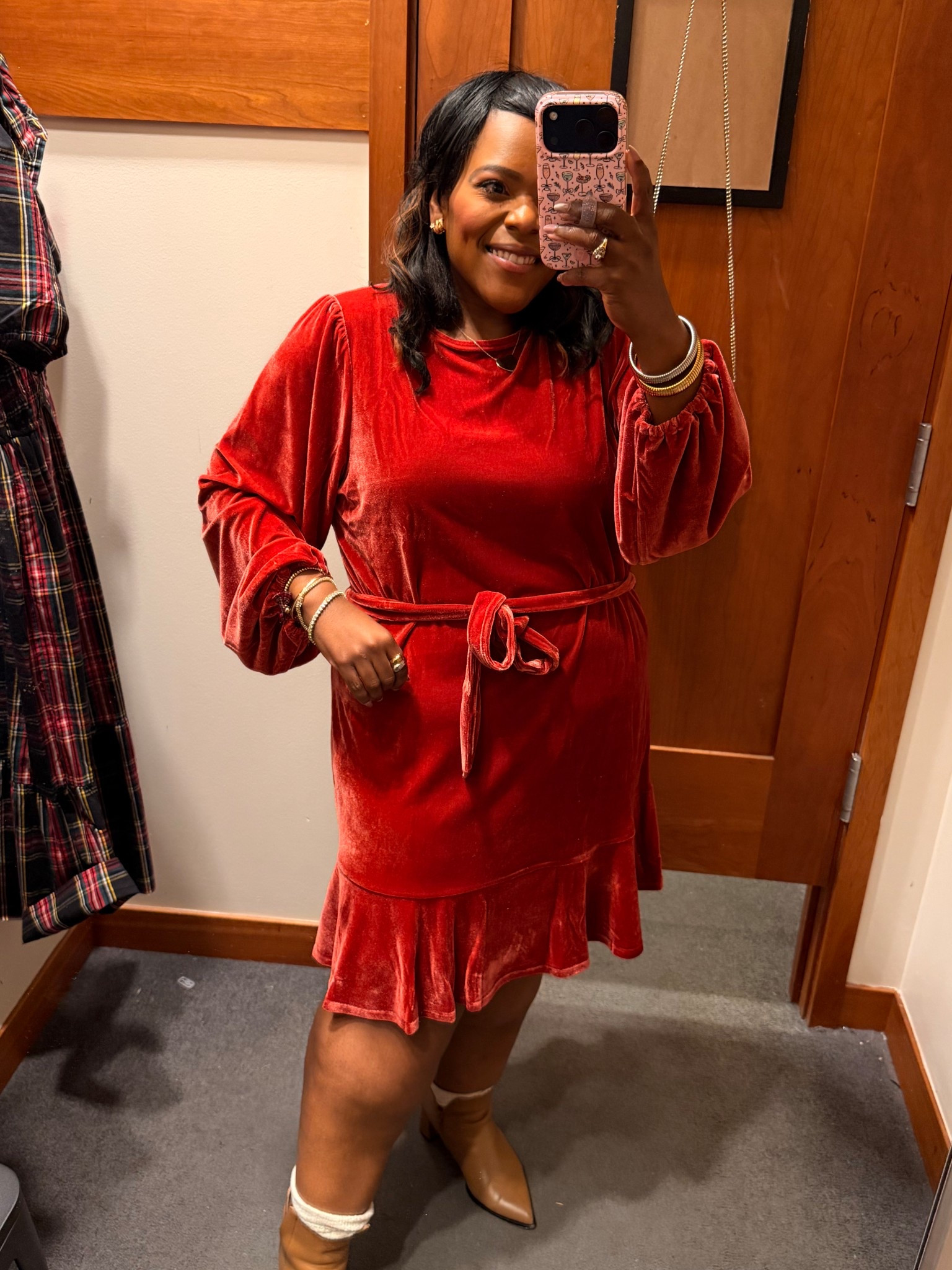 Love this crushed red velvet dress from J. Crew Factory wearing the size xl. Perfect for the Holiday office party or for Christmas Eve church services! 🎄✨

#LTKgrwm #LTKHoliday #LTKPlusSize