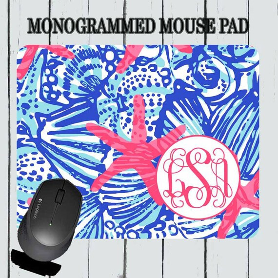 Monogram Mousepad - Lily Pulitzer Inspired Mousepad - Personalized Mousepad | Etsy (US)