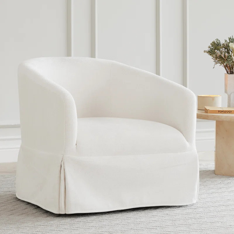 Casabonne Slipcovered Swivel Armchair | Wayfair North America