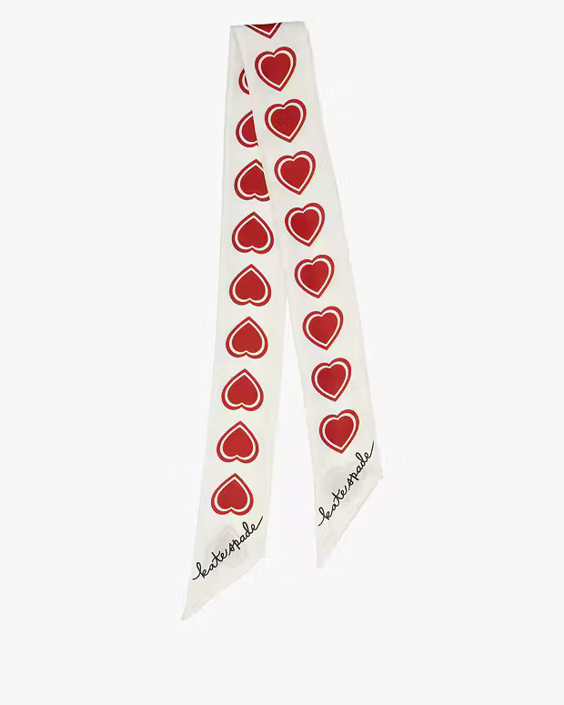 Heartfelt Geo Silk Skinny Scarf | Kate Spade Outlet