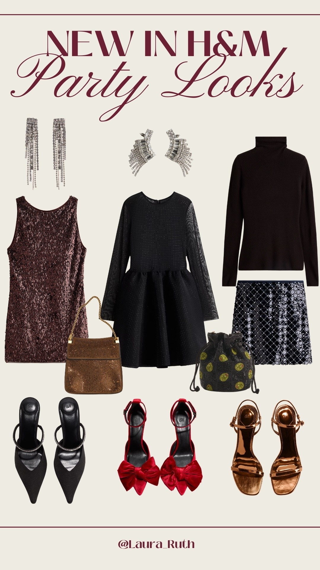 Get ready for the festive season with these stunning H&M holiday outfits, think sequins, sparkle, and statement accessories. From a shimmering mini dress to a classic black long sleeve number and a chic sequin skirt combo, these pieces are perfect for any holiday party or NYE celebration. Complete your look with bold earrings, metallic heels, and glam bags that bring the whole outfit together.

Shop these affordable party styles, sparkly heels, and festive accessories now all from H&M new arrivals. 💃🏻🥂✨ new in H&M, party looks, holiday outfit, holiday dress, party dress

#LTKfestive #LTKuk #LTKpartywear