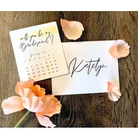 Bridesmaid Proposal Card, Will You Be My Bridesmaid, Personalized Calendar Proposal, Save Our Date | Etsy (US)